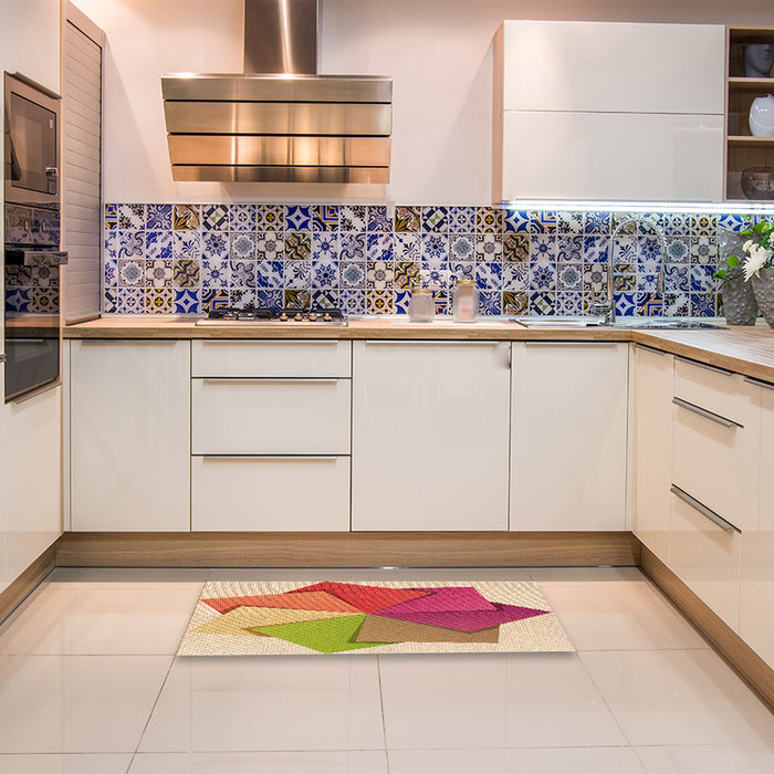 Patterned Red Rug in a Kitchen, pat3456org