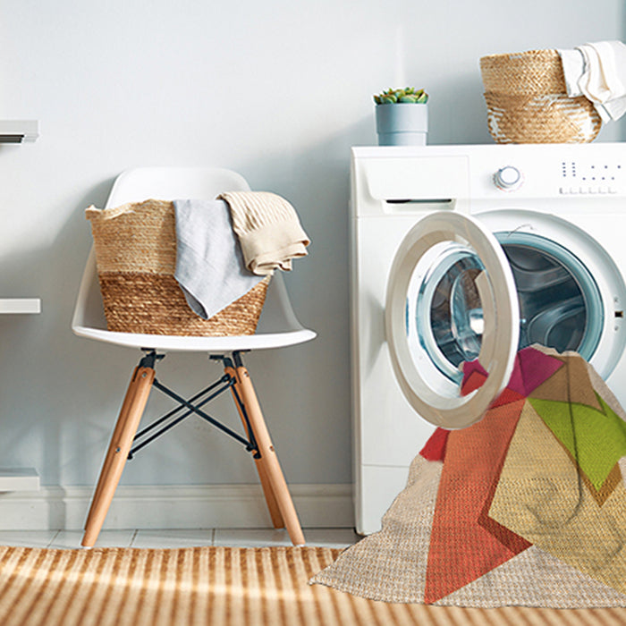 Machine Washable Transitional Red Rug in a Washing Machine, wshpat3456org