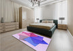 Patterned Dark Orchid Purple Rug in a Bedroom, pat3456pur