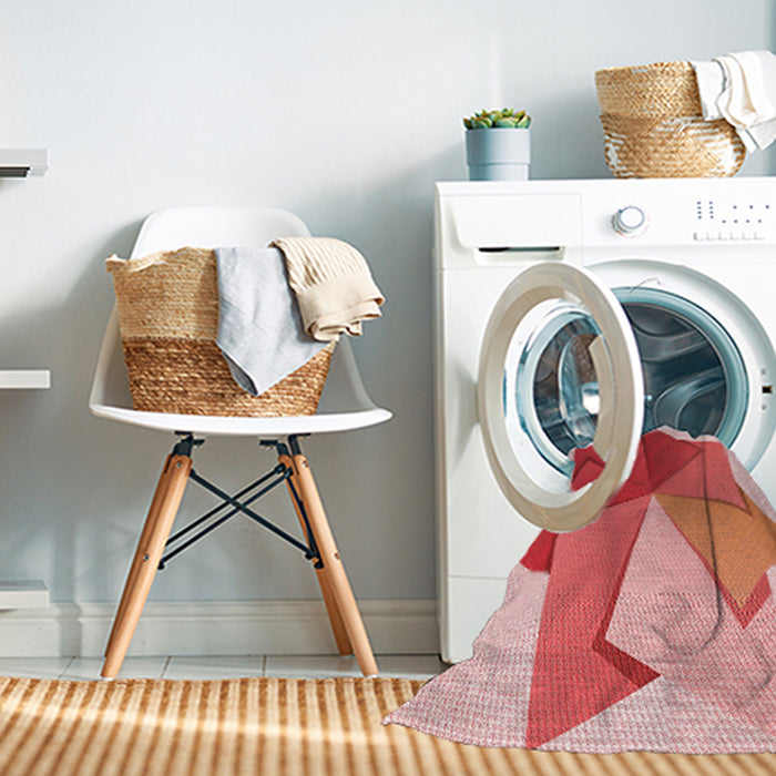 Machine Washable Transitional Pastel Pink Rug in a Washing Machine, wshpat3456rd