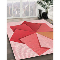 Patterned Pastel Pink Rug, pat3456rd