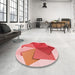 Round Patterned Pastel Pink Rug in a Office, pat3456rd