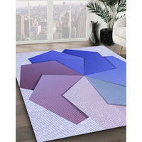 Patterned Pastel Blue Rug, pat3457blu