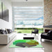 Square Patterned Fern Green Rug in a Living Room, pat3457grn