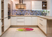 Patterned Yellow Rug in a Kitchen, pat3457org