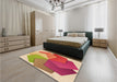 Patterned Yellow Rug in a Bedroom, pat3457org