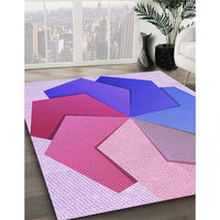 Patterned Dark Orchid Purple Rug, pat3457pur