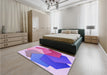 Patterned Dark Orchid Purple Rug in a Bedroom, pat3457pur