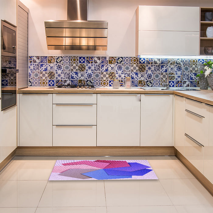 Patterned Dark Orchid Purple Rug in a Kitchen, pat3457pur