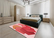 Round Machine Washable Transitional Light Salmon Pink Rug in a Office, wshpat3457rd