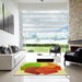 Machine Washable Transitional Orange Red Orange Rug in a Kitchen, wshpat3457yw