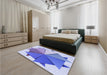 Patterned Periwinkle Purple Rug in a Bedroom, pat3458blu