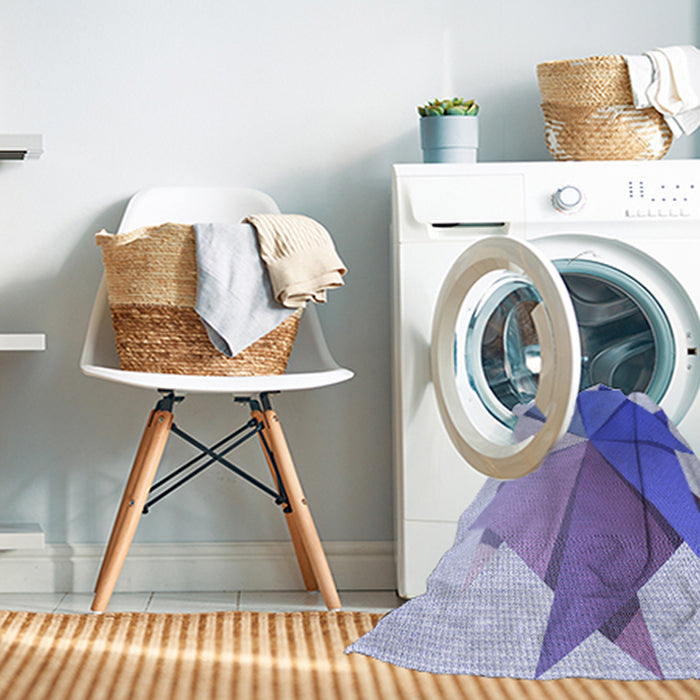 Machine Washable Transitional Periwinkle Purple Rug in a Washing Machine, wshpat3458blu