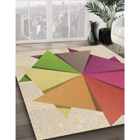 Patterned Brown Gold Rug, pat3458brn