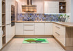 Patterned Green Rug in a Kitchen, pat3458grn