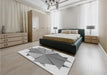 Patterned Platinum Gray Rug in a Bedroom, pat3458gry