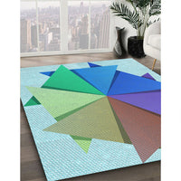 Patterned Steel Blue Rug, pat3458lblu