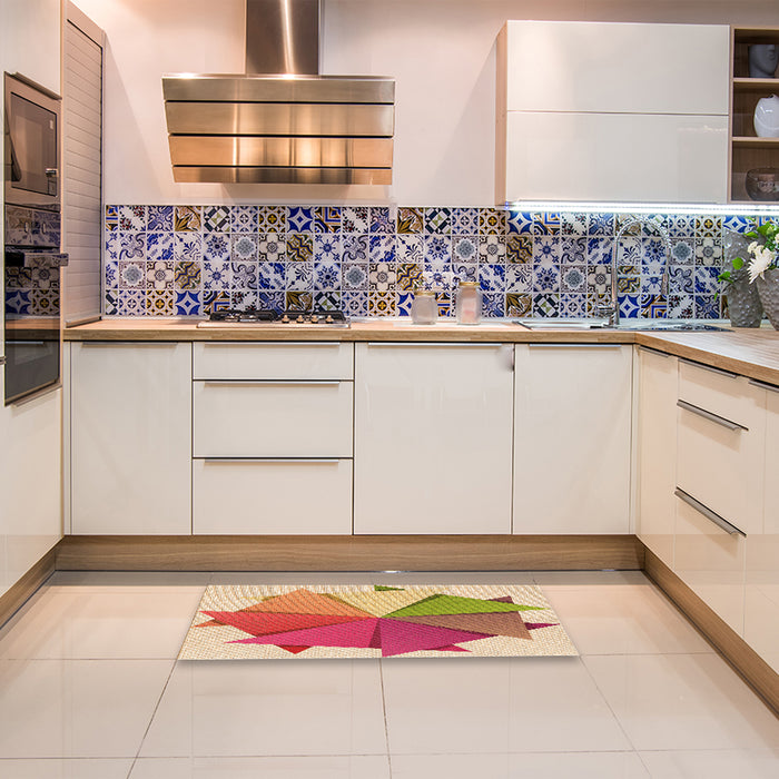 Patterned Red Rug in a Kitchen, pat3458org
