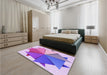 Patterned Mauve Purple Rug in a Bedroom, pat3458pur