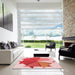 Machine Washable Transitional Pink Rug in a Kitchen, wshpat3458rd