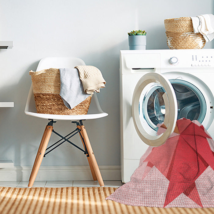 Machine Washable Transitional Pink Rug in a Washing Machine, wshpat3458rd