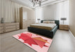 Patterned Pink Rug in a Bedroom, pat3458rd