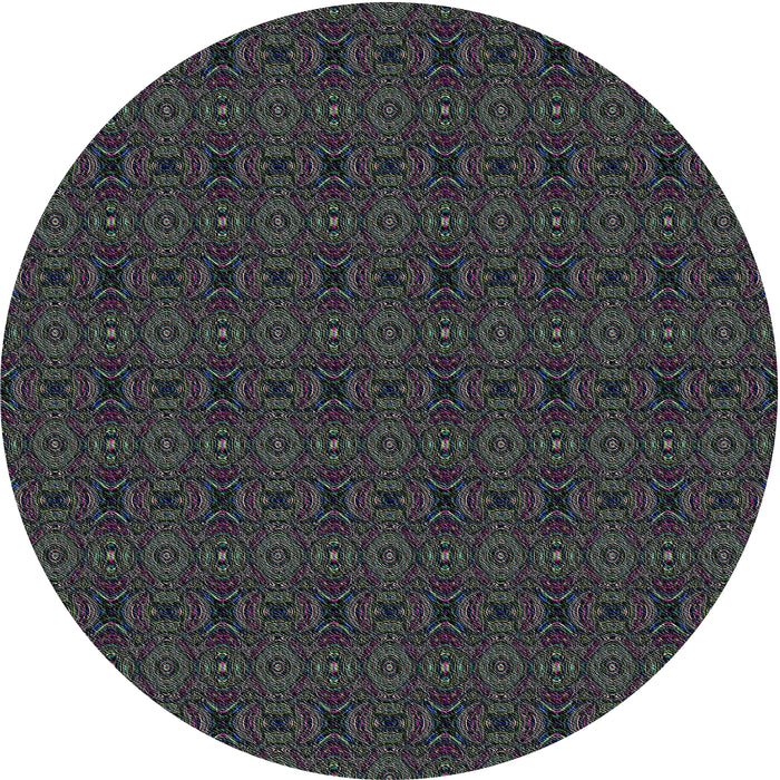 Sideview of Patterned Gray Novelty Rug, pat345