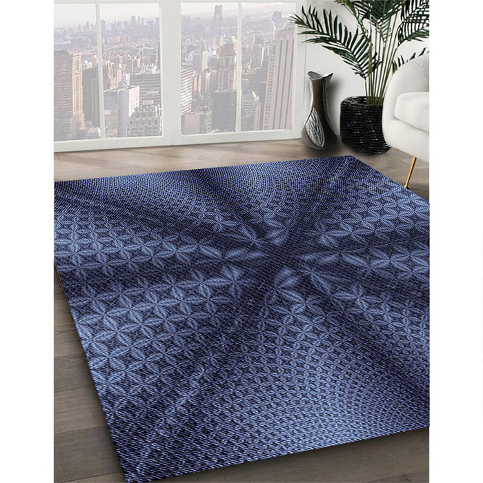 Machine Washable Transitional Night Blue Rug in a Family Room, wshpat346blu