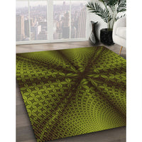 Patterned Olive Green Rug, pat346org