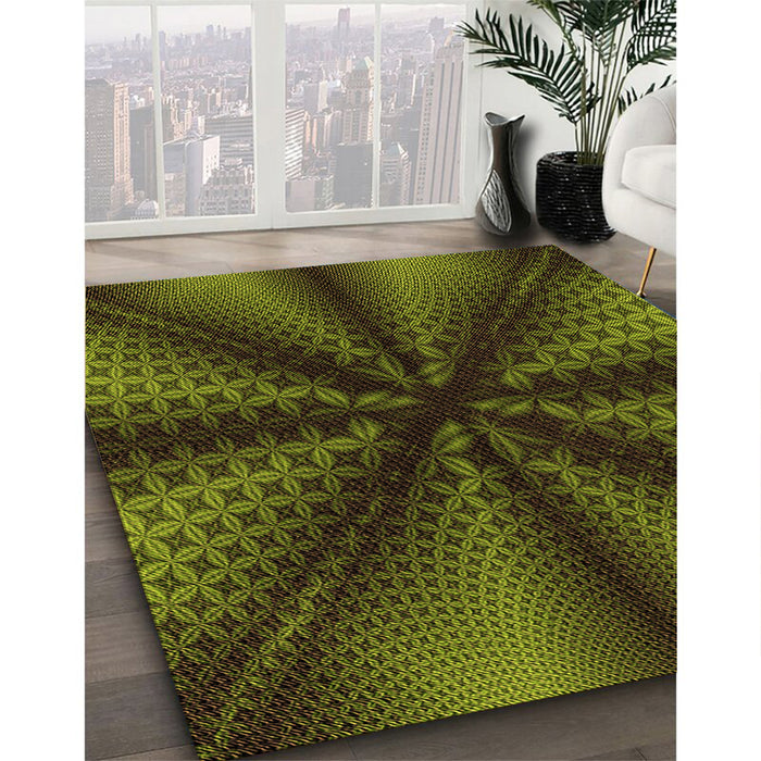 Machine Washable Transitional Olive Green Rug in a Family Room, wshpat346org