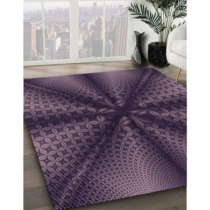 Patterned French Lilac Purple Rug in Family Room, pat346pur