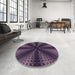 Round Patterned French Lilac Purple Rug in a Office, pat346pur