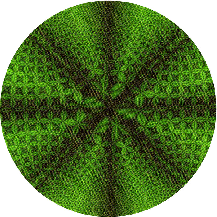 Square Machine Washable Transitional Dark Lime Green Rug in a Living Room, wshpat346yw