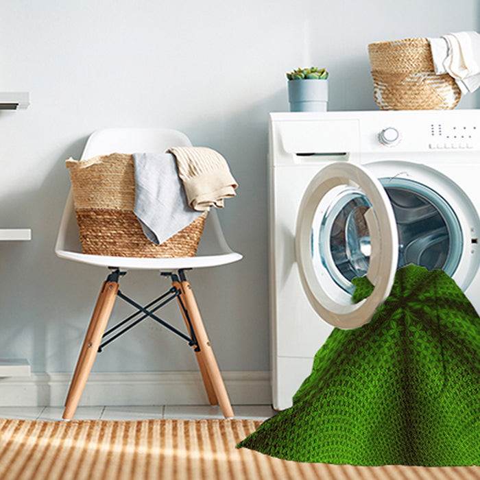 Machine Washable Transitional Dark Lime Green Rug in a Washing Machine, wshpat346yw