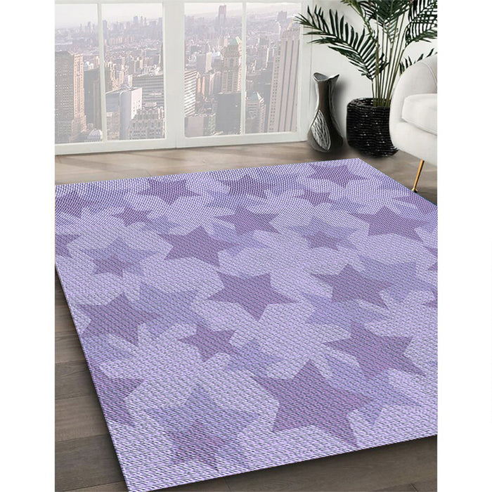 Patterned Medium Purple Rug in Family Room, pat3460blu