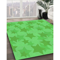 Patterned Lime Green Rug, pat3460grn