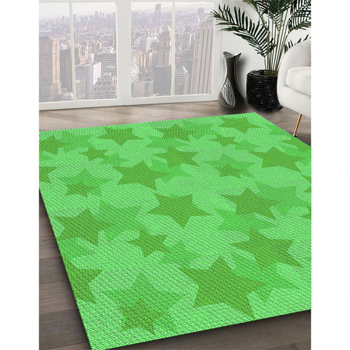 Patterned Lime Green Rug in Family Room, pat3460grn