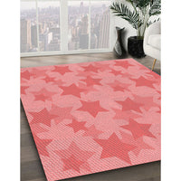 Patterned Light Coral Pink Rug, pat3460rd