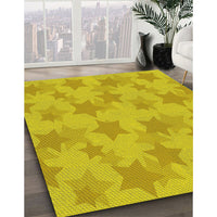 Patterned Golden Yellow Rug, pat3460yw