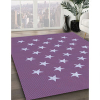 Patterned Lilac Purple Rug, pat3461blu