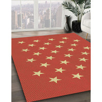 Patterned Orange Red Orange Rug, pat3461brn