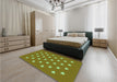 Patterned Pistachio Green Rug in a Bedroom, pat3461grn