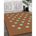 Machine Washable Transitional Mahogany Brown Rug in a Family Room, wshpat3461lblu