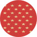 Square Patterned Red Rug, pat3461org