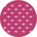 Square Patterned Neon Pink Rug, pat3461pur