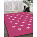 Machine Washable Transitional Neon Pink Rug in a Family Room, wshpat3461pur