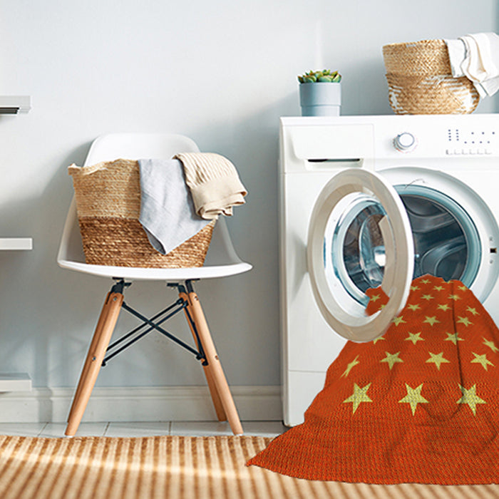Machine Washable Transitional Orange Red Orange Rug in a Washing Machine, wshpat3461yw