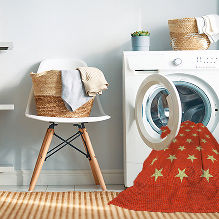 Machine Washable Transitional Orange Red Rug in a Washing Machine, wshpat3461