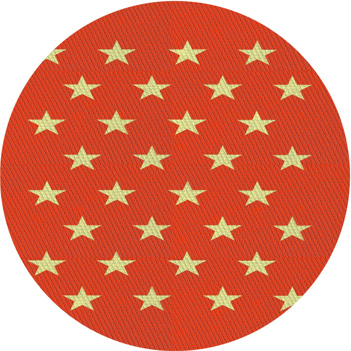 Sideview of Patterned Orange Red Novelty Rug, pat3461