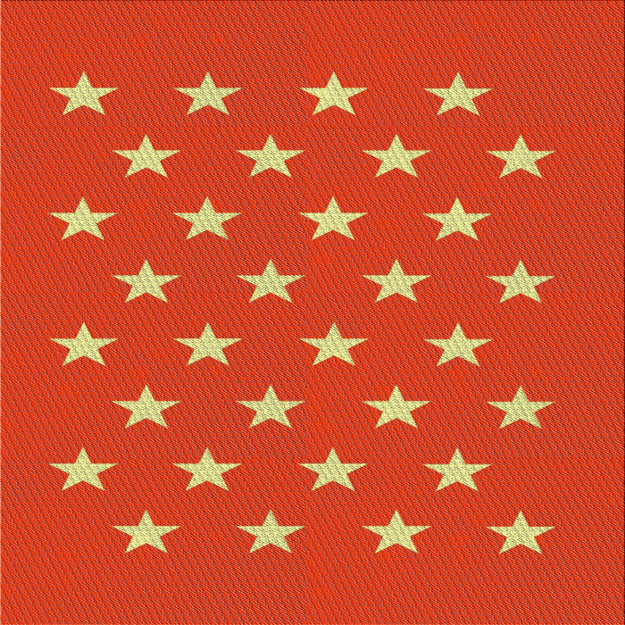 Square Patterned Orange Red Novelty Rug, pat3461